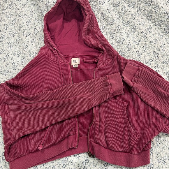 BDG Raspberry Cropped Hooded Jacket - Picture 1 of 2